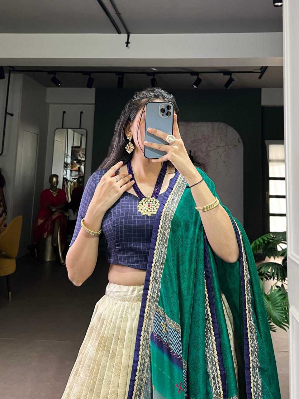 Degital Dola Silk Traditional Lehenga in Rani