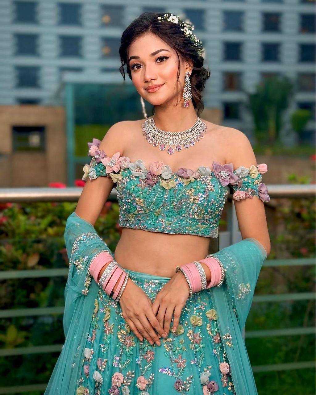 Faux Georgette Embroidered Lehenga