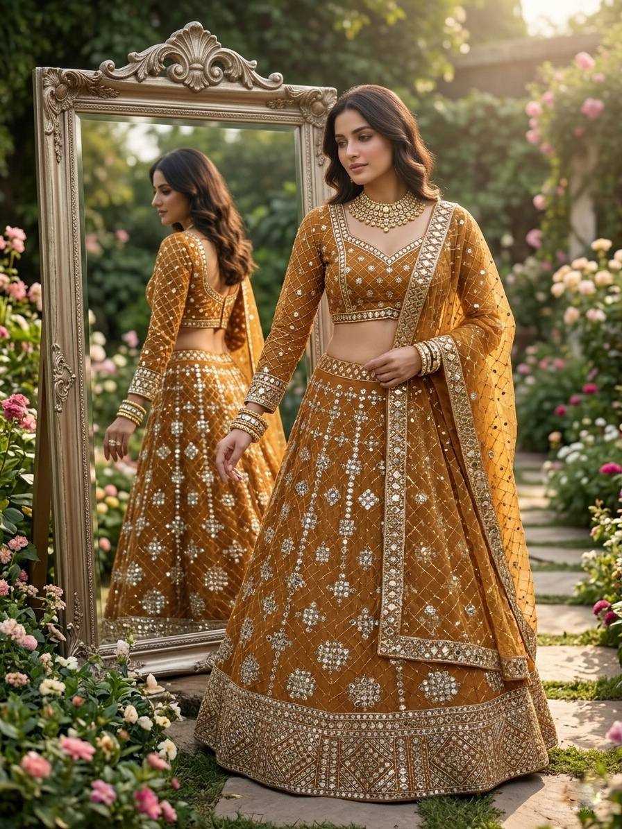 Faux Georgette Embroidered Lehenga