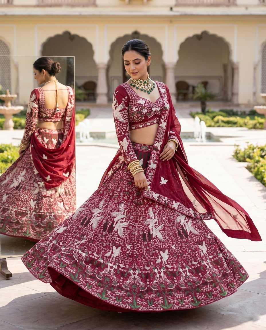 Georgette Embroidered Lehenga