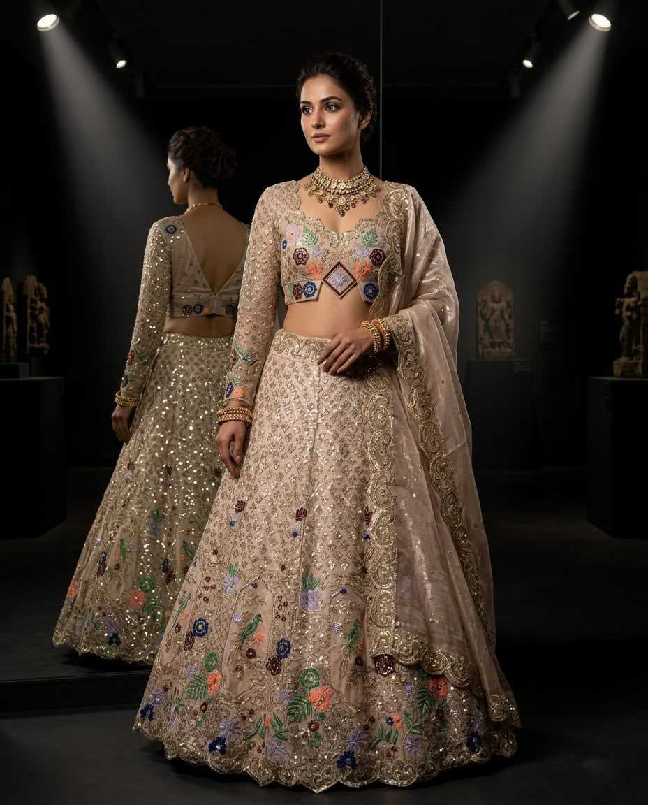 Jimmy Choo Embroidered Lehenga