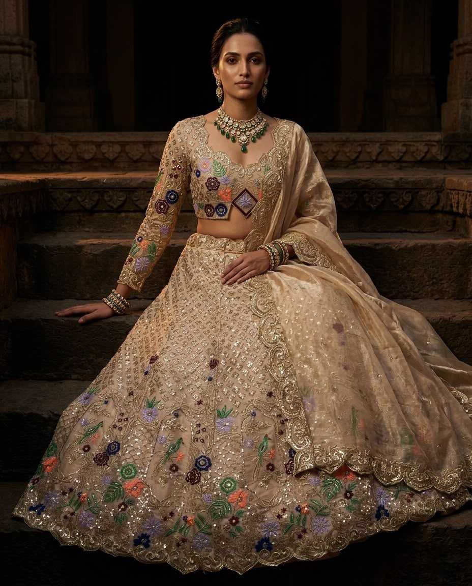 Jimmy Choo Embroidered Lehenga