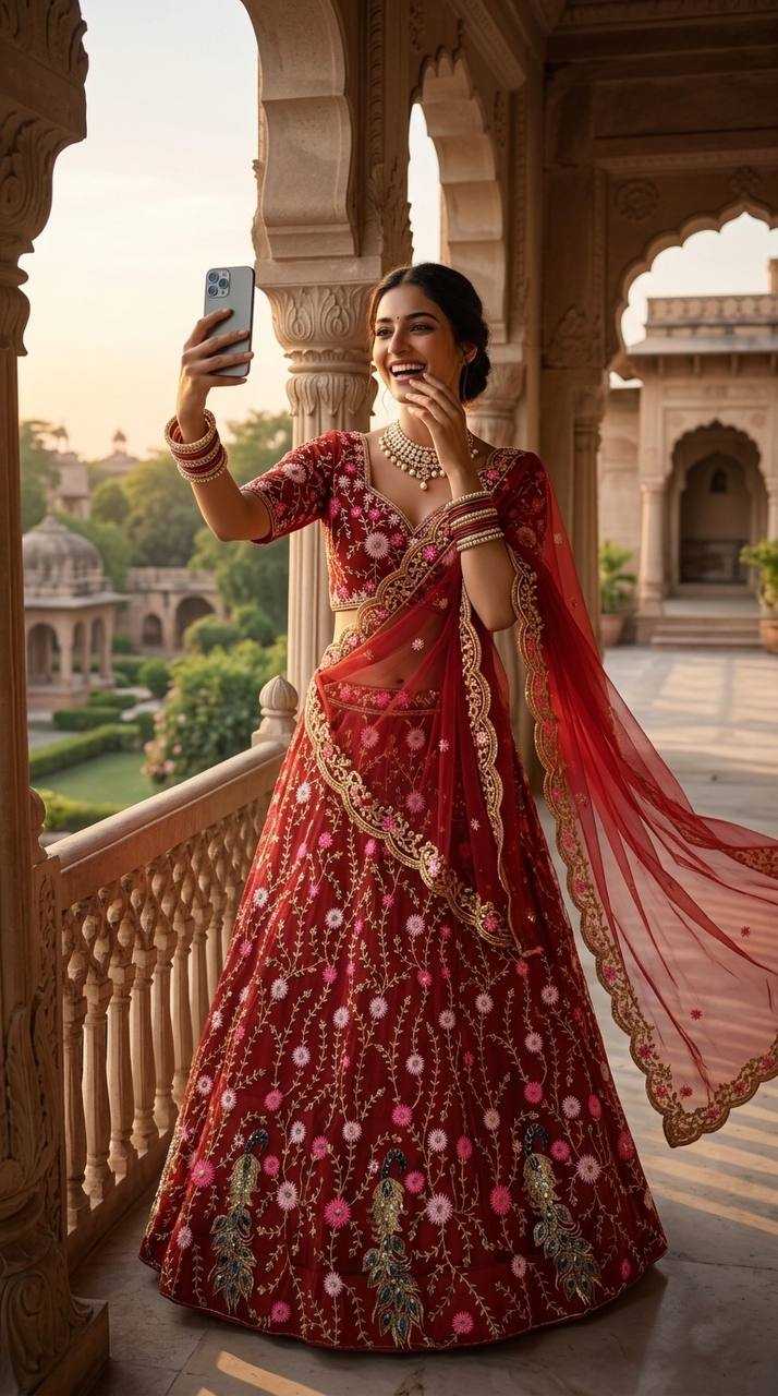 Soft Net Wedding Lehenga