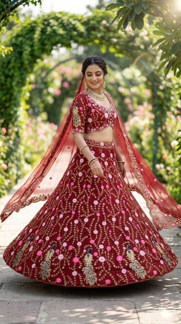 Soft Net Wedding Lehenga