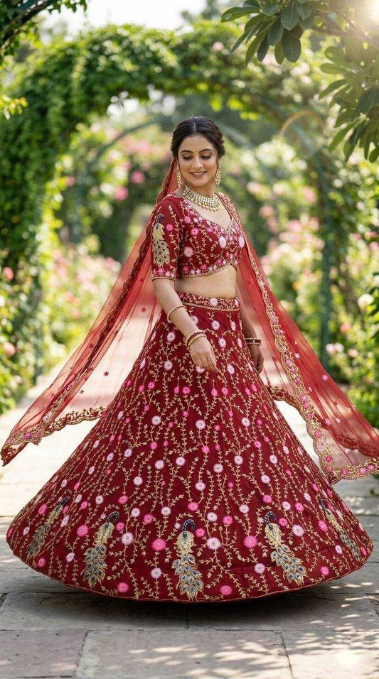 Soft Net Wedding Lehenga