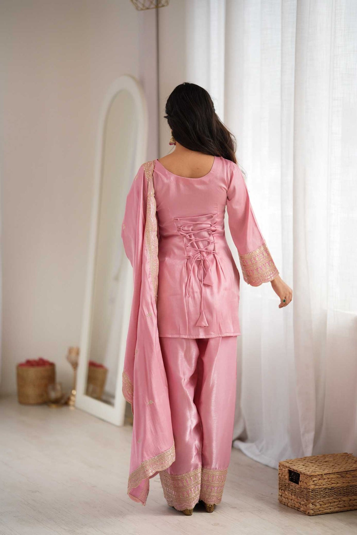 Heavy Roman Silk Party Wear Kurti