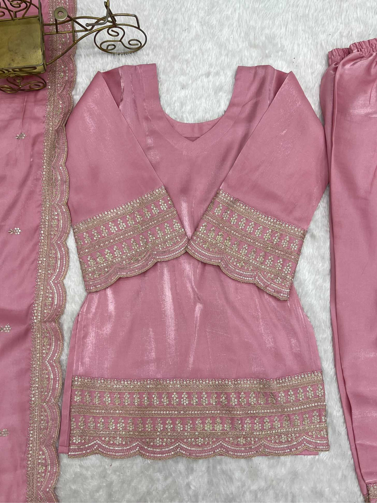Heavy Roman Silk Party Wear Kurti