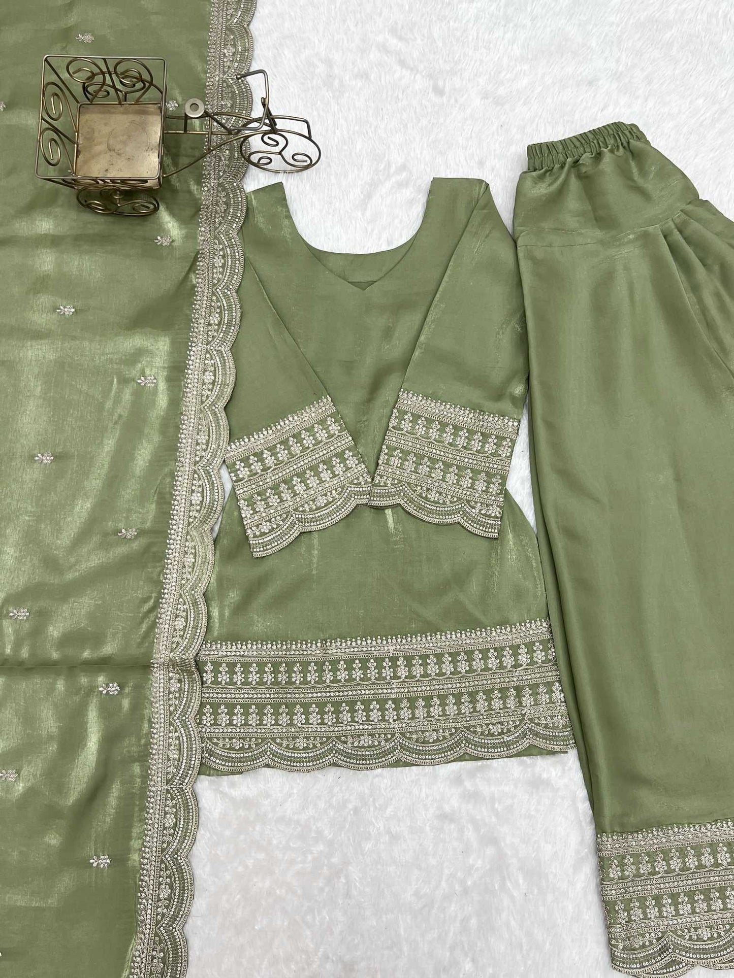 Heavy Roman Silk Party Wear Kurti