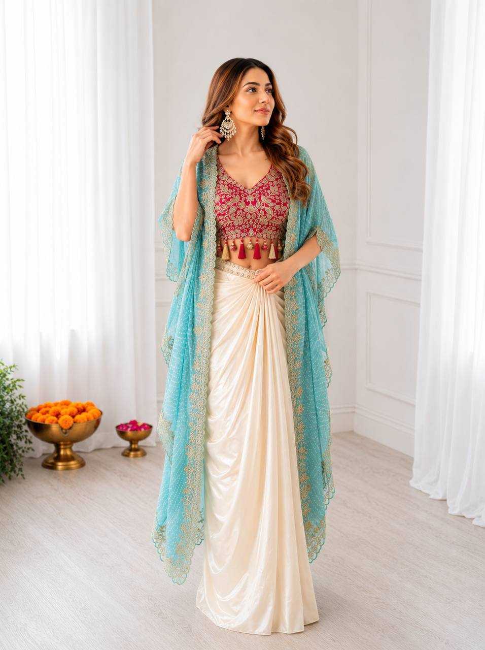 Crepe Silk Indo Western Dress