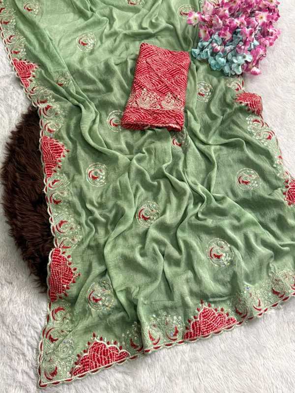 Crunchi Sequence Saree