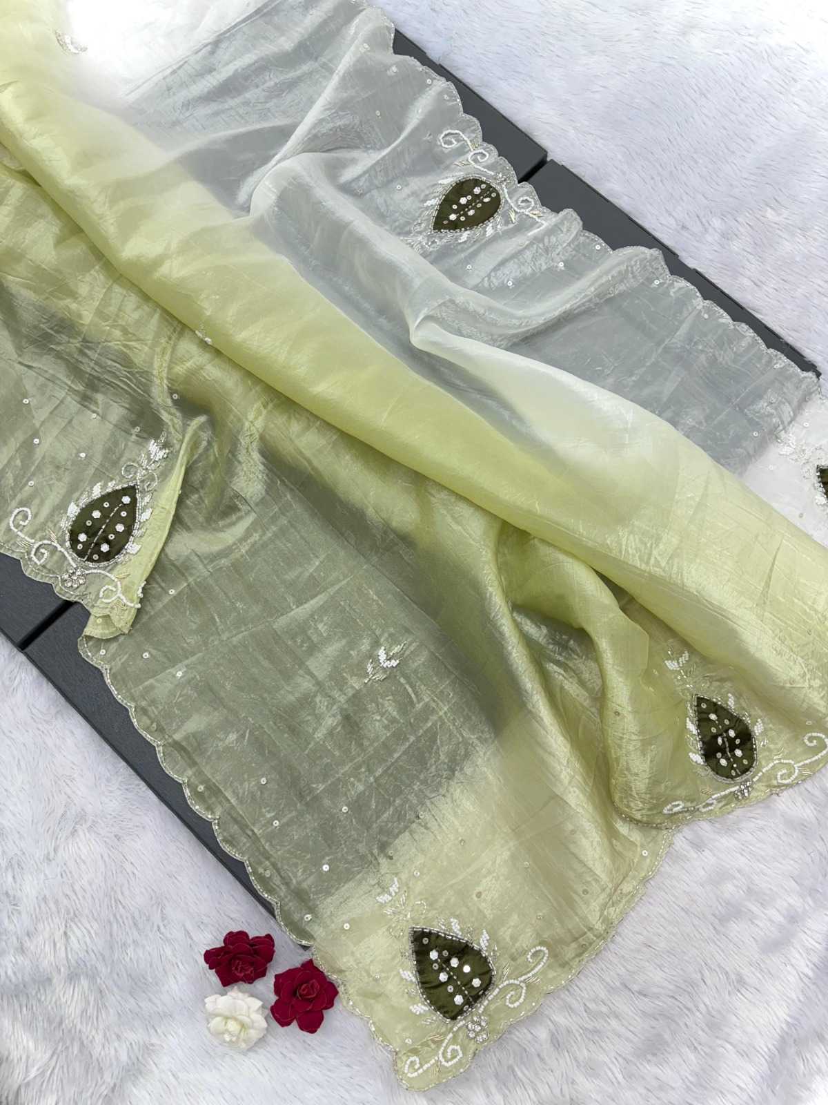 Soft Gold Crush Designer Saree