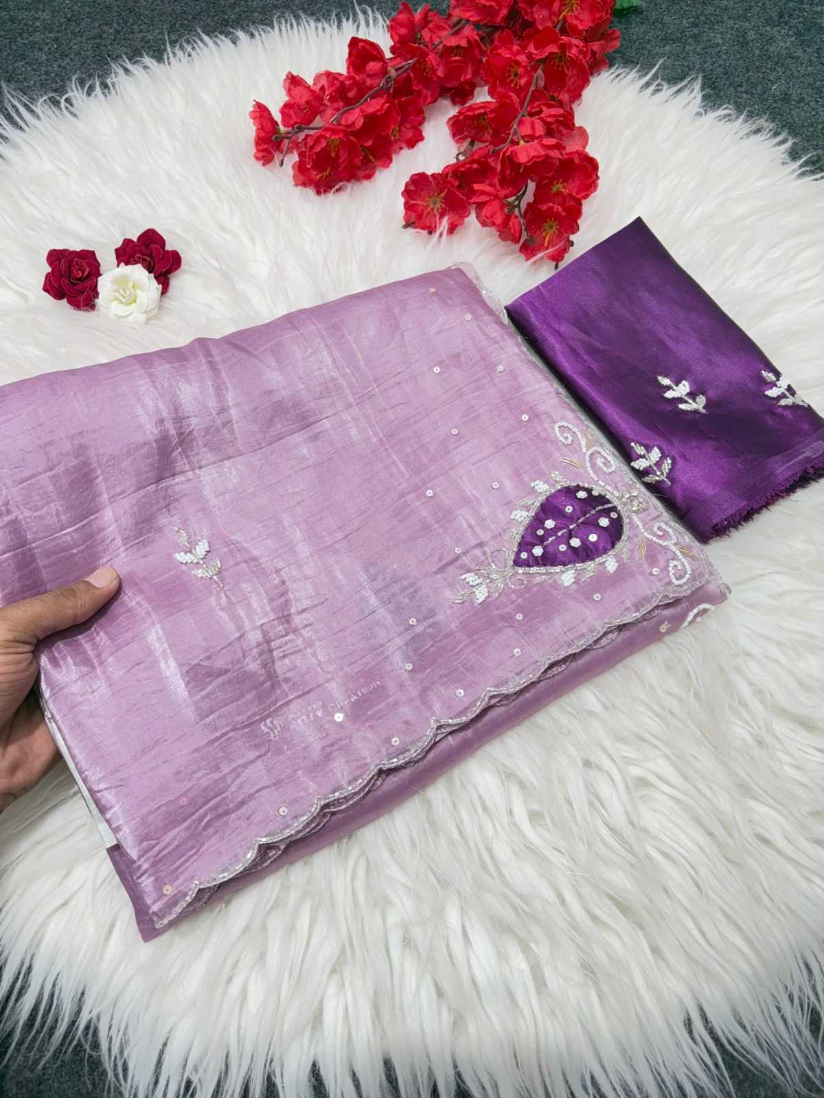 Soft Gold Crush Designer Saree