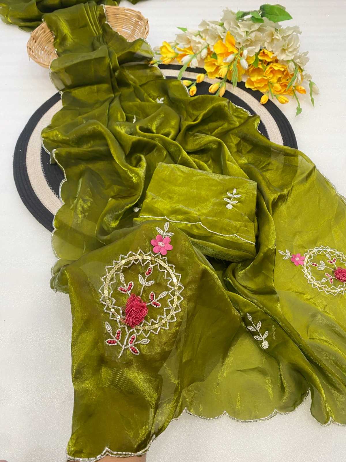 Satin Sequence Saree