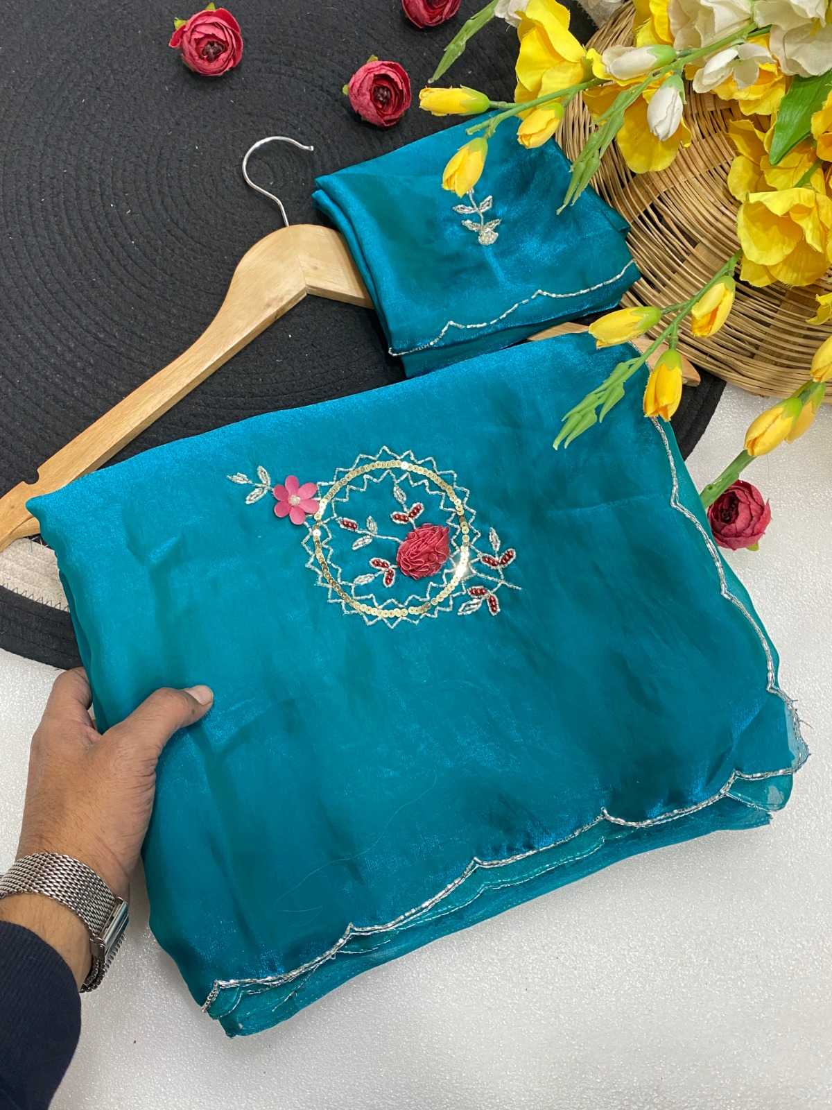 Satin Sequence Saree