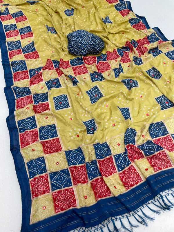 Dull Moss Designer Saree