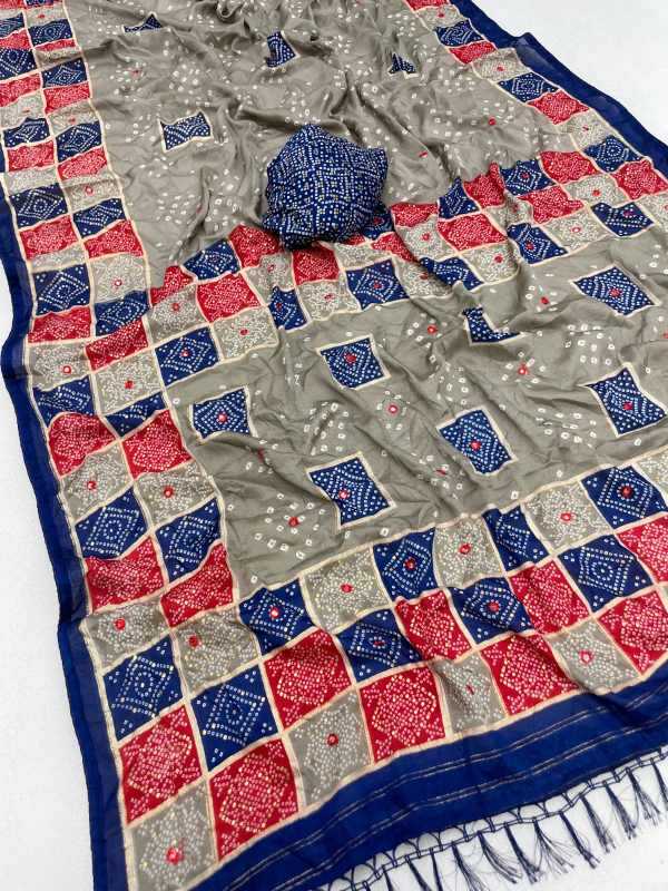 Dull Moss Designer Saree