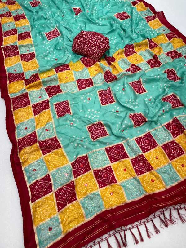 Dull Moss Designer Saree