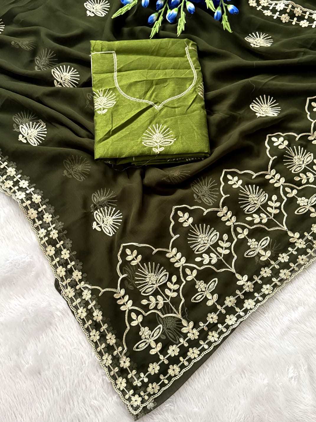 Blo Chiffon Designer Saree