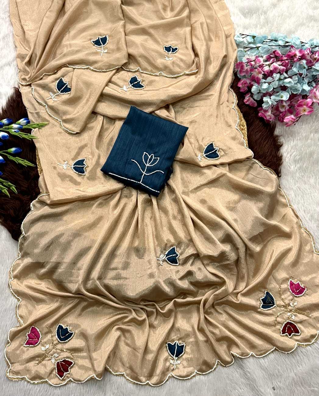 Chinon Hand Work Saree