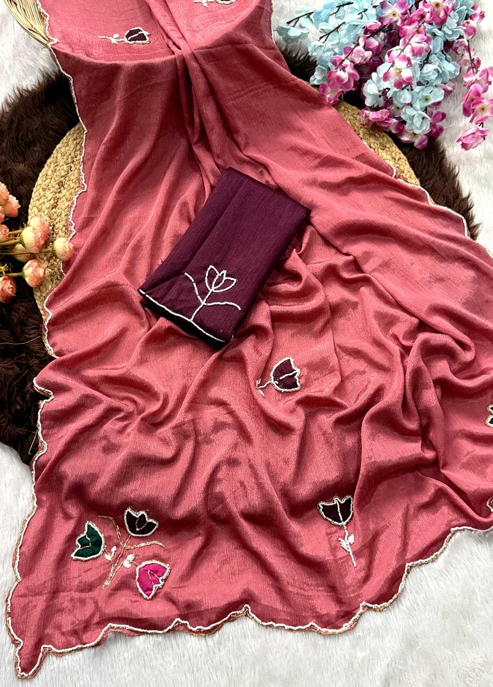 Chinon Hand Work Saree