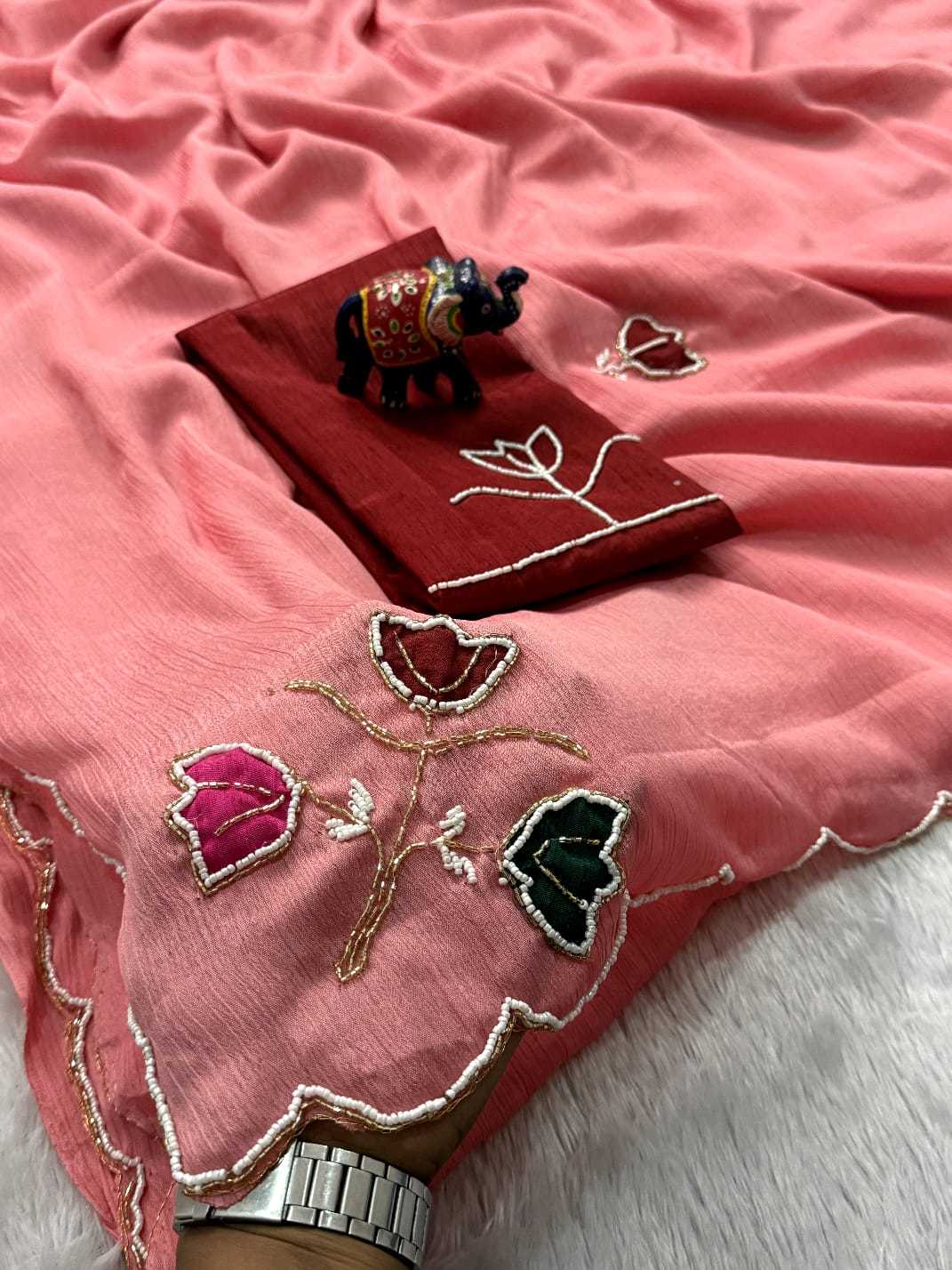 Chinon Hand Work Saree