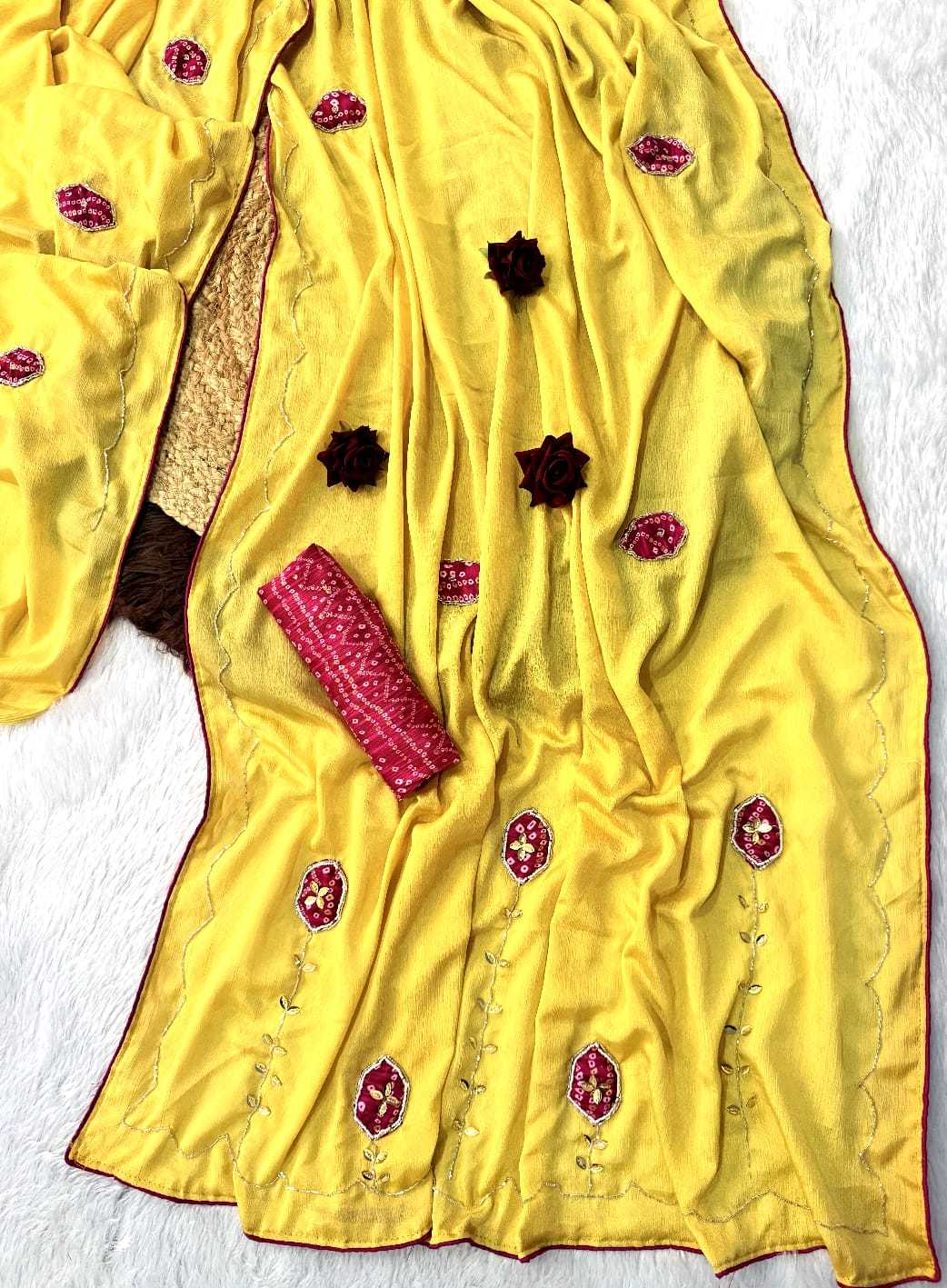 Chinon Silk Printed Saree
