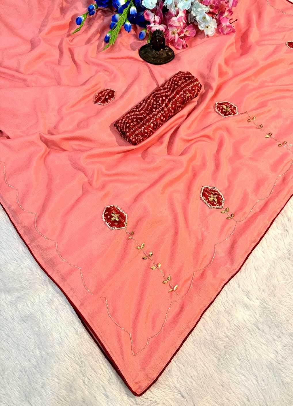 Chinon Silk Printed Saree