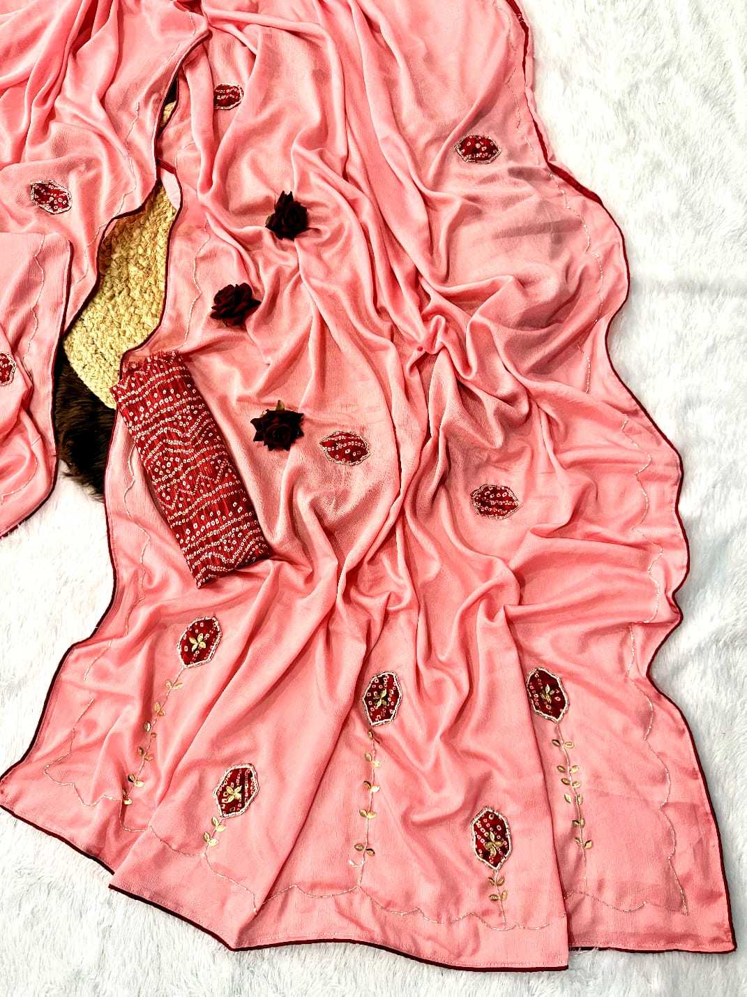 Chinon Silk Printed Saree