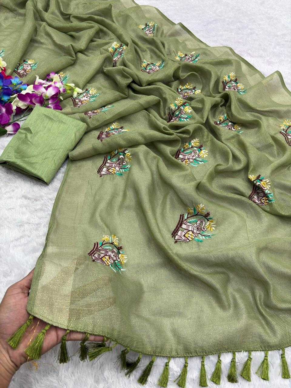 Cotton Embroidered Saree