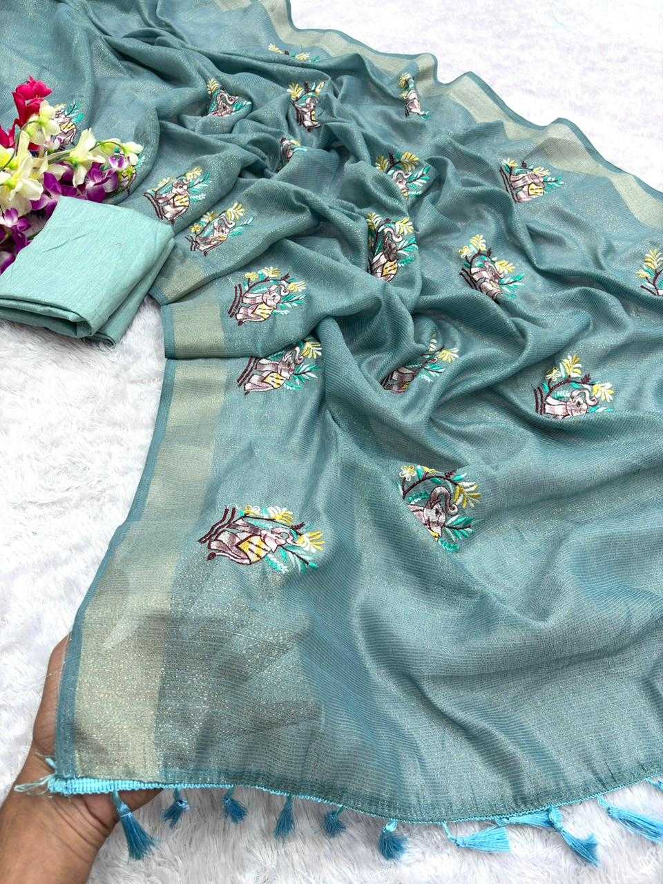 Cotton Embroidered Saree