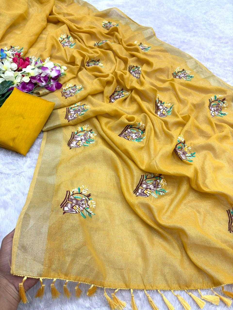 Cotton Embroidered Saree