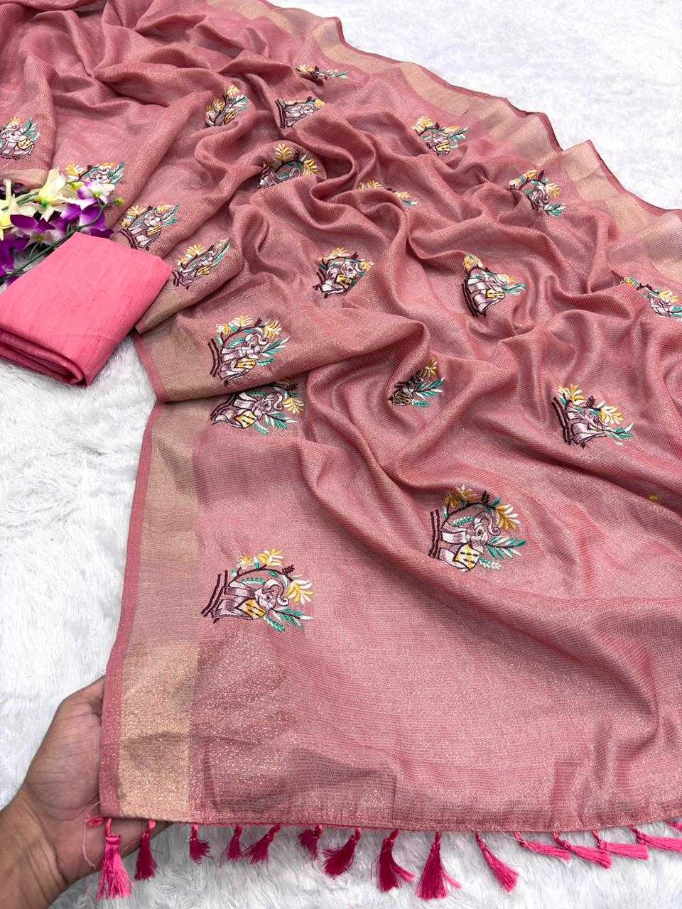 Cotton Embroidered Saree