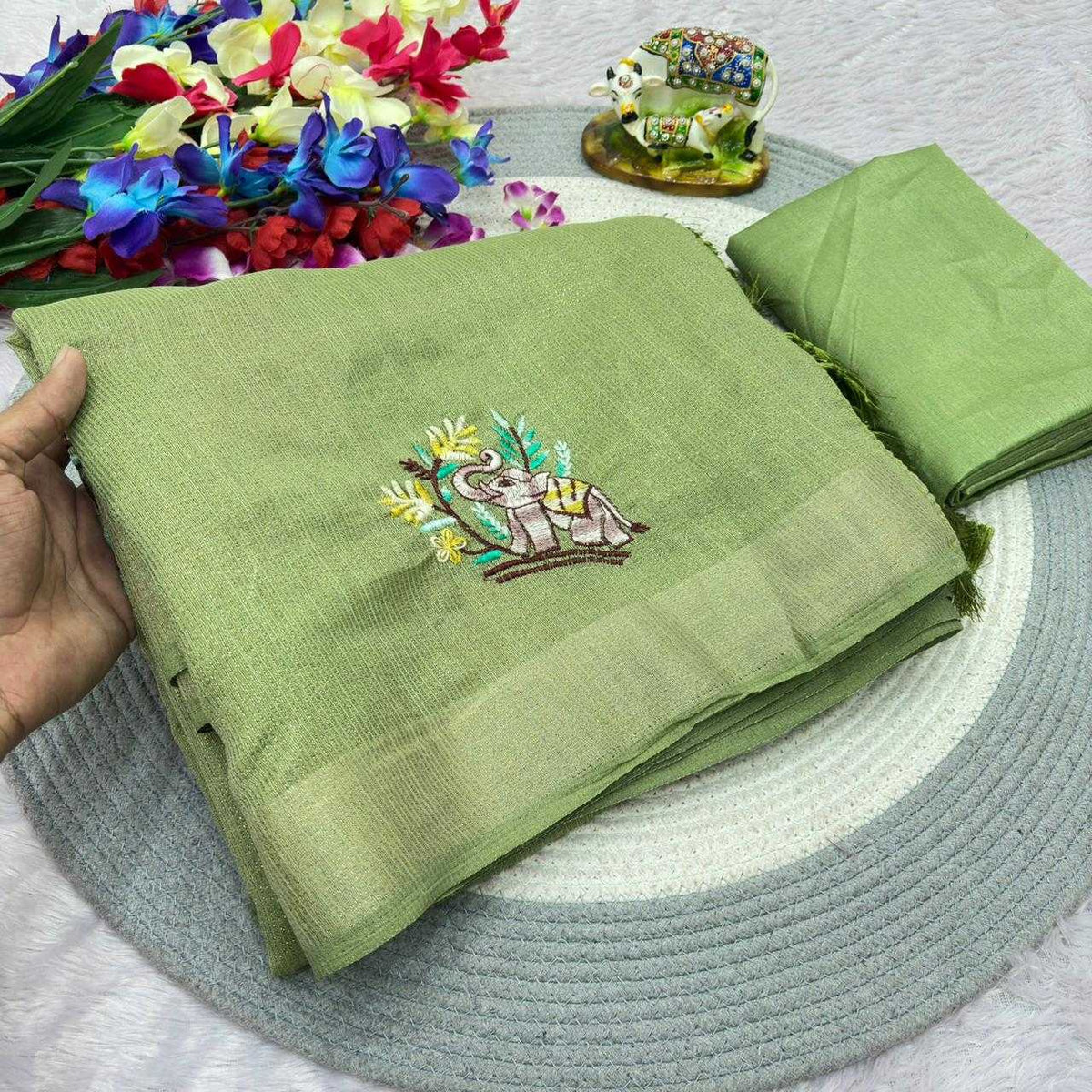 Cotton Embroidered Saree