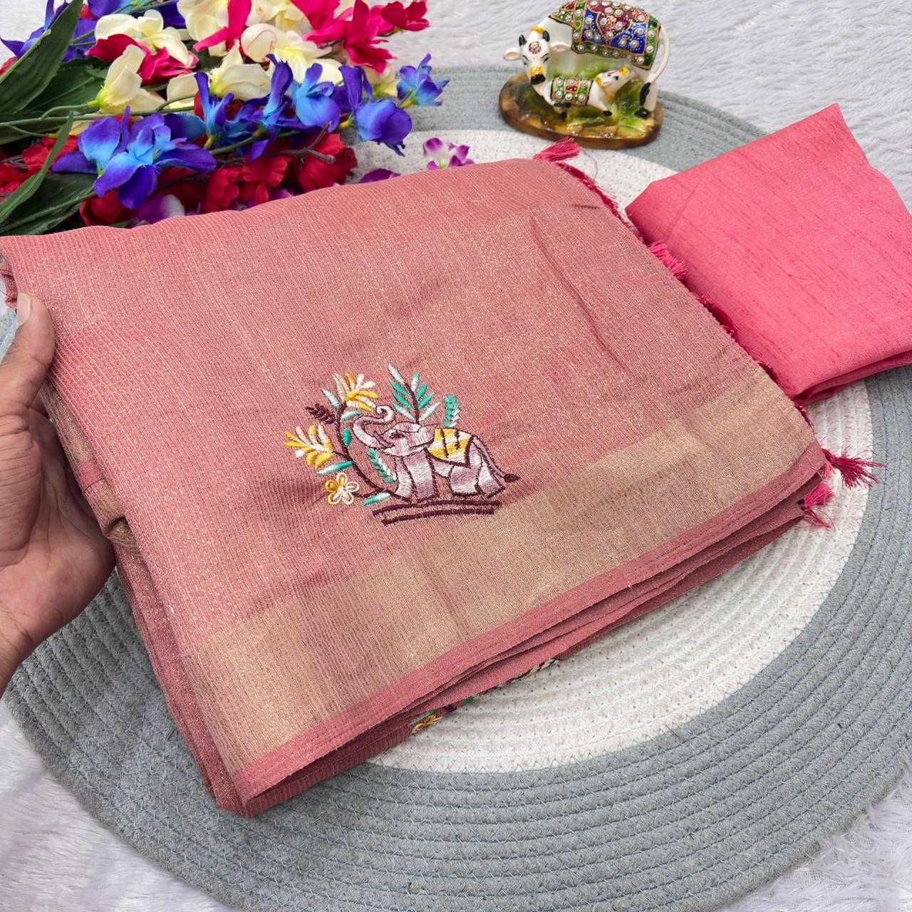 Cotton Embroidered Saree