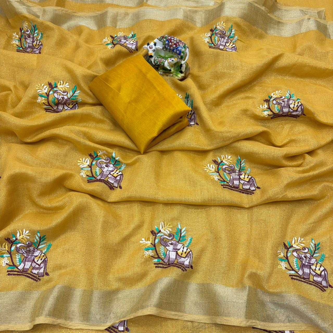 Cotton Embroidered Saree