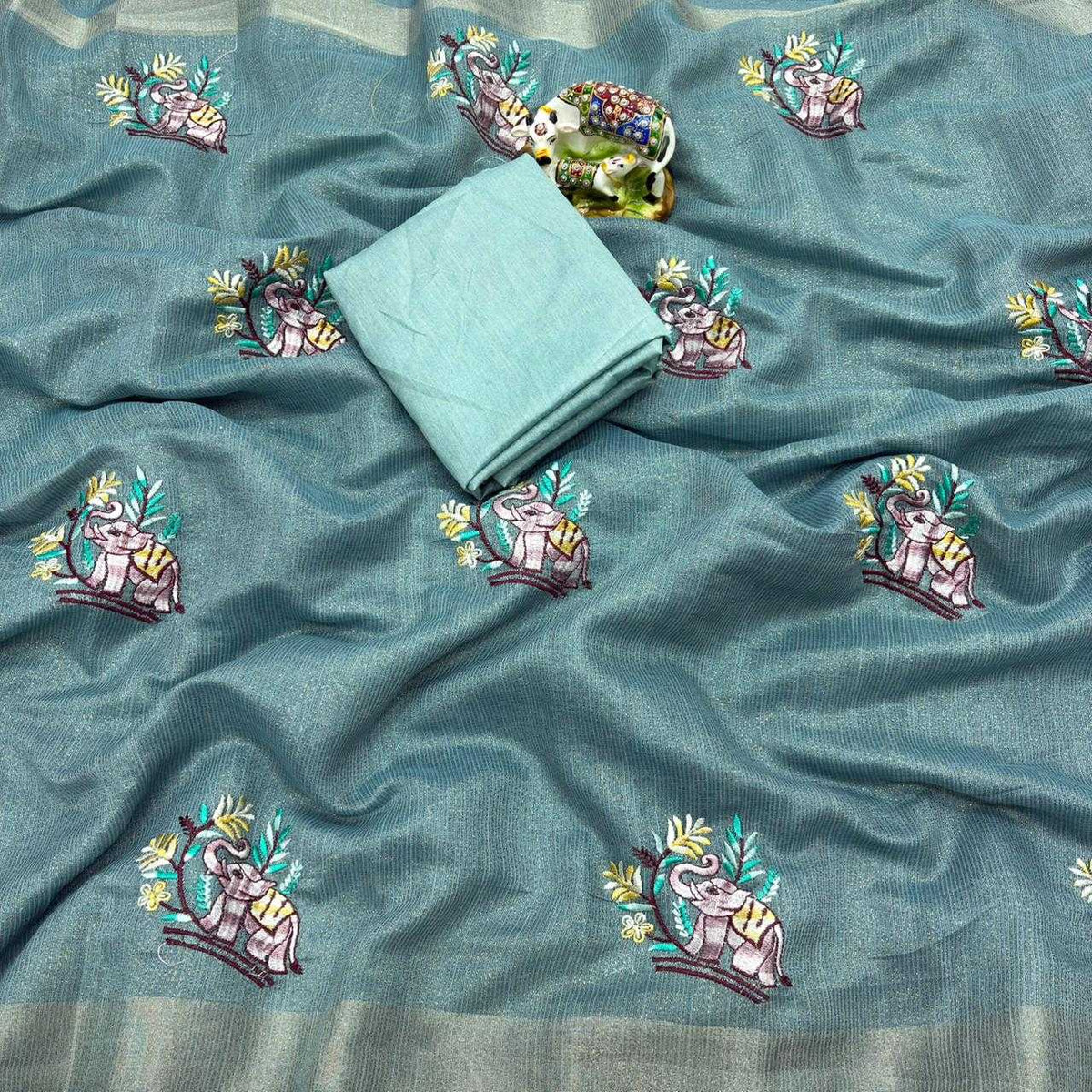 Cotton Embroidered Saree