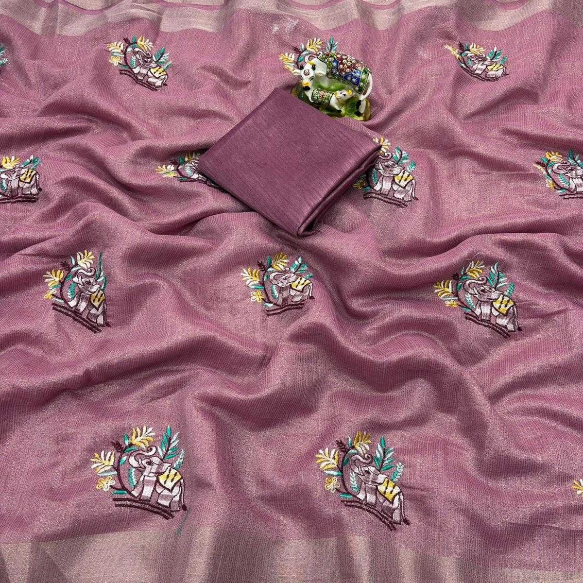 Cotton Embroidered Saree