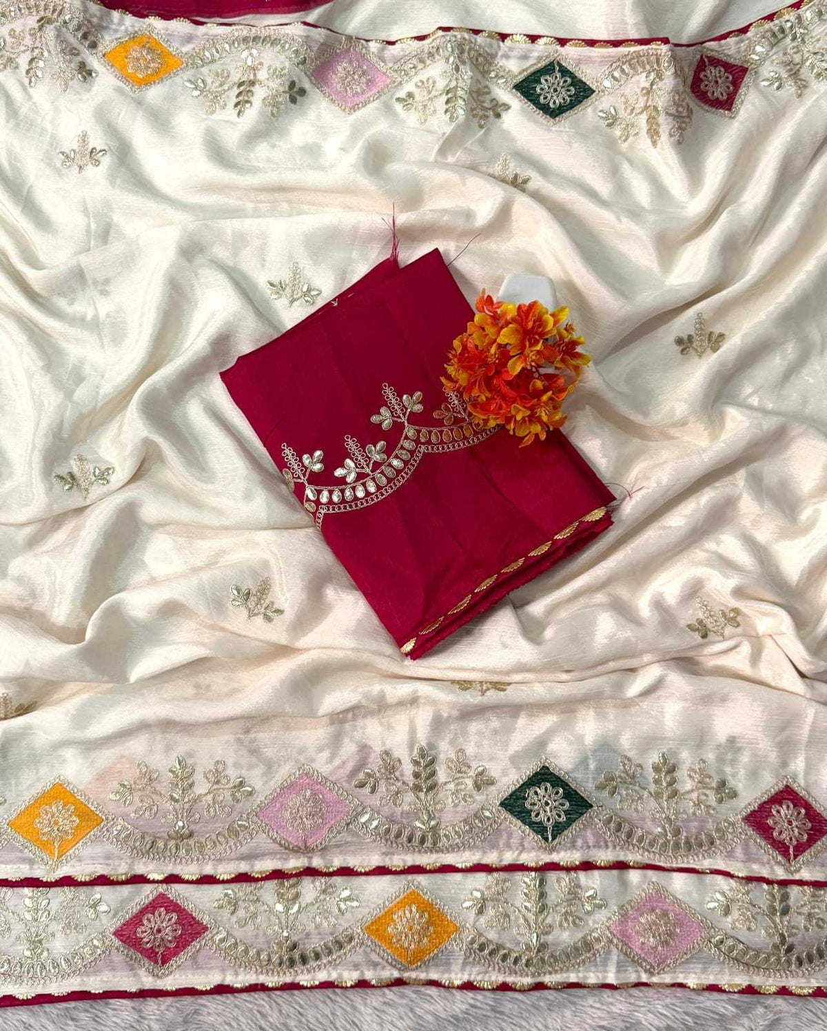 Glory Chinon Silk Designer Saree