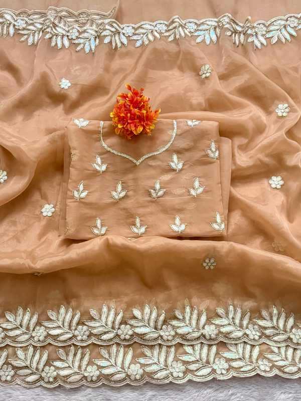 Heavy Roman Silk Sequence Saree