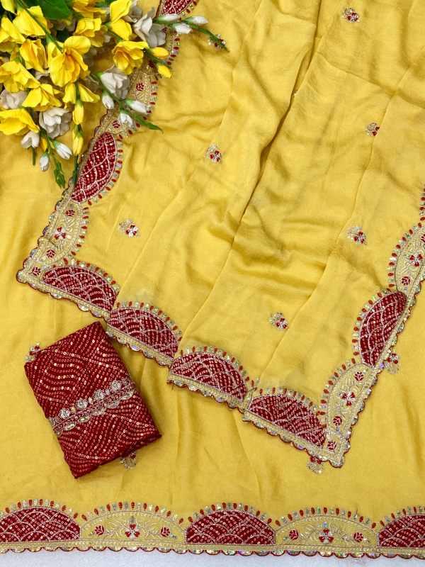 Crunchi Sequence Saree