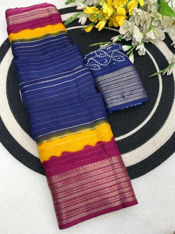 Lovely Dola Silk Saree in Navy Blue
