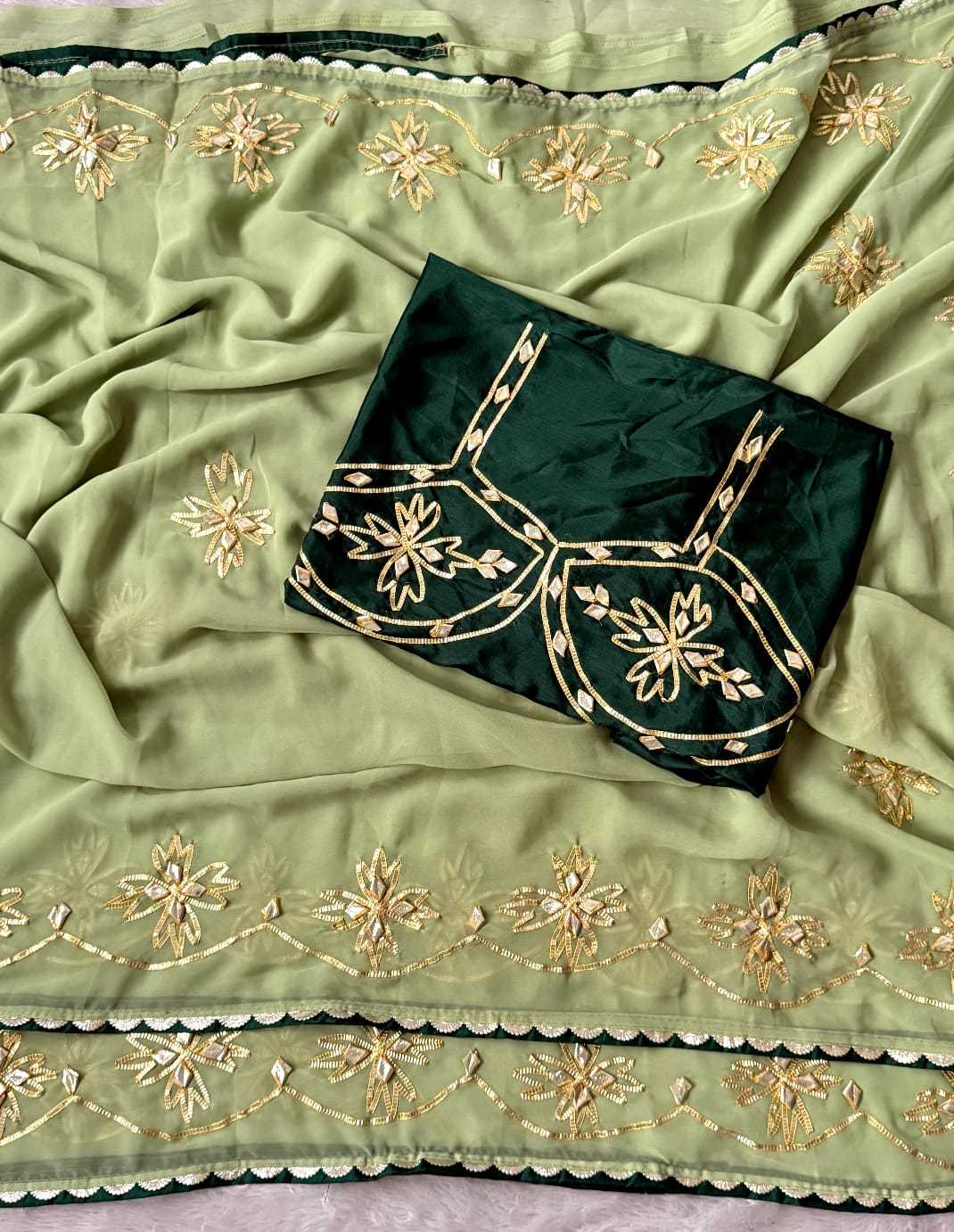 Satin Hand Work Saree