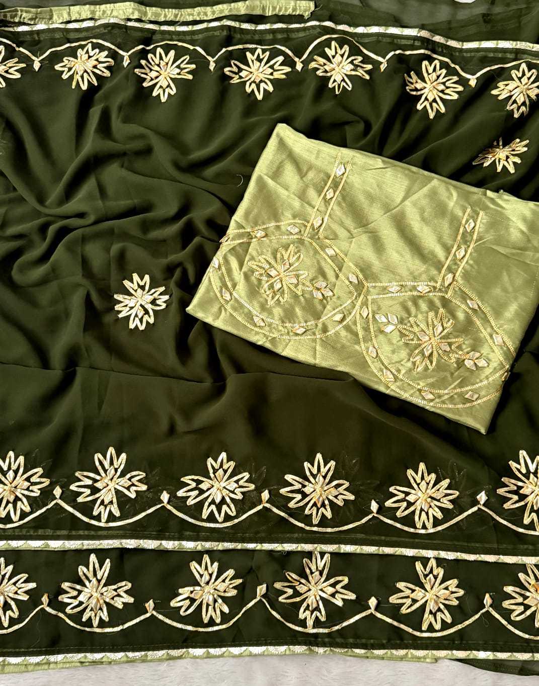 Satin Hand Work Saree
