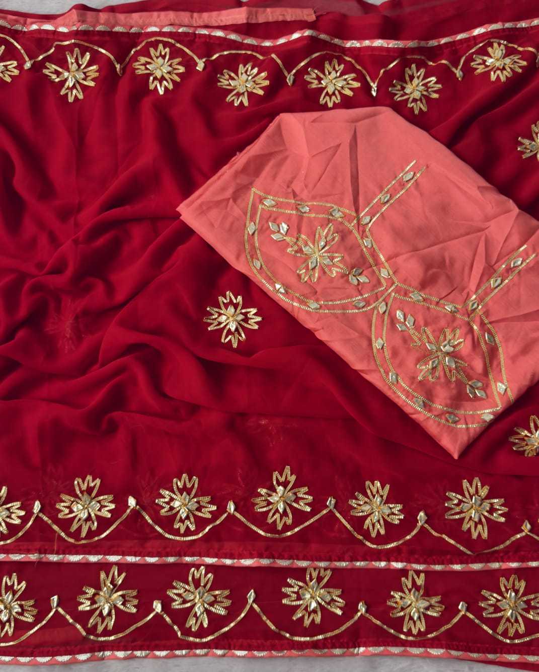 Satin Hand Work Saree