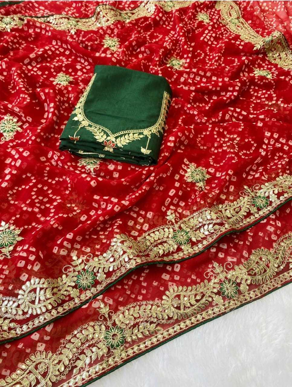 Premium Georgette Gota Patti Saree