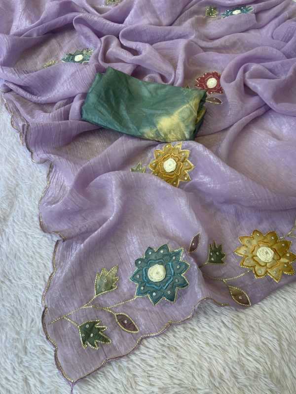 Crush Silk Hand Work Saree