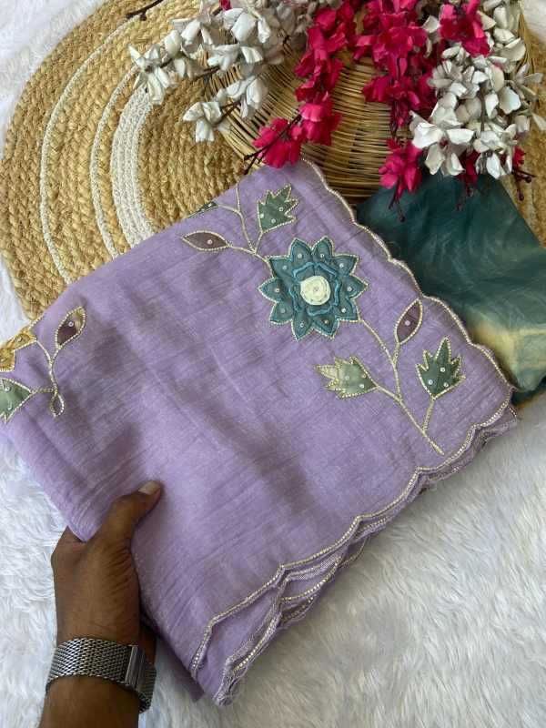 Crush Silk Hand Work Saree