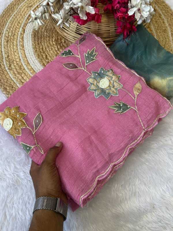 Crush Silk Hand Work Saree