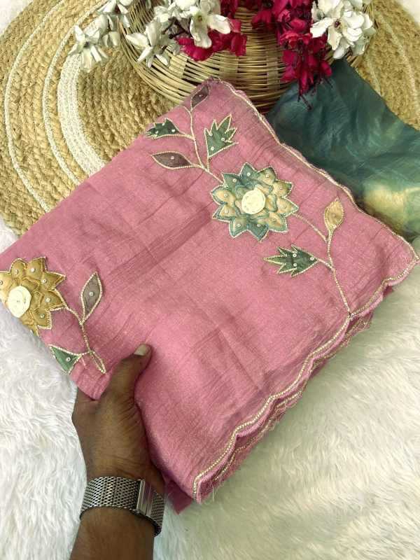 Crush Silk Hand Work Saree