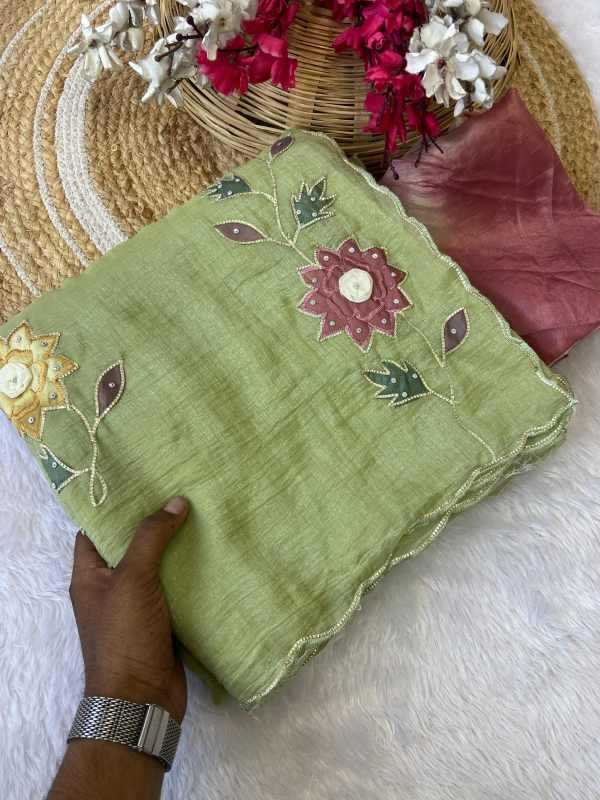 Crush Silk Hand Work Saree
